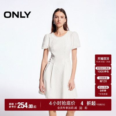 ONLY泡泡袖短裙牛仔连衣裙