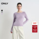 新款 舒适打底修身 船领亲肤纯色基础款 ONLY2025冬季 针织衫 女