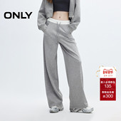 ONLY冬季 12431D011 子 时尚 简约宽松撞色刺绣抽绳休闲裤