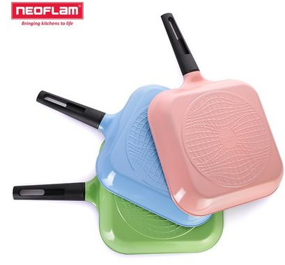 韩国原装进口正品品牌无油烟不粘锅煎锅烤盘方型煎锅