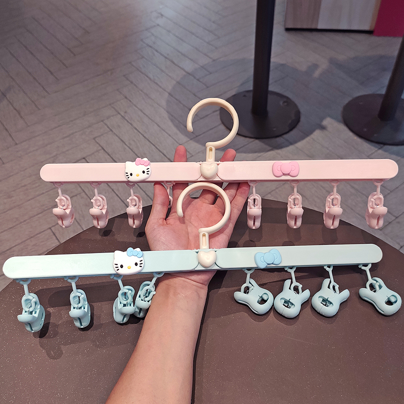 多功能折叠衣架旅行便携内衣内裤晾晒架袜子夹儿童婴儿夹子晾衣架