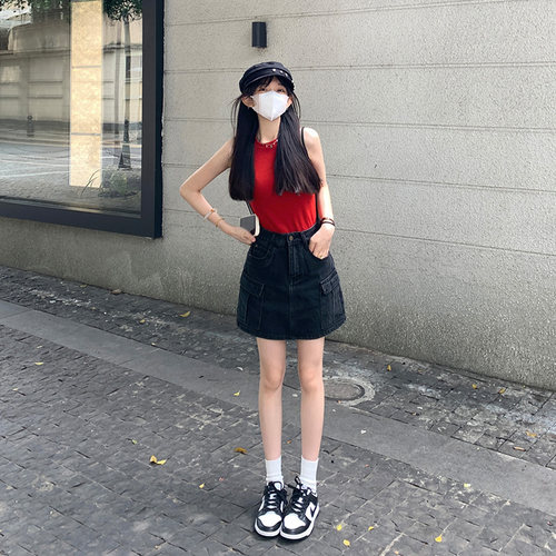 穿搭半身裙艾恩晟牛仔短裙Iins