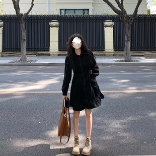 艾恩晟 牛仔连衣裙外套女 甜酷时髦穿搭ootd 原宿风收腰鱼尾裙