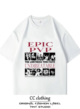 美式复古街头字母设计印花纯棉圆领短袖潮牌小众百搭重磅T恤