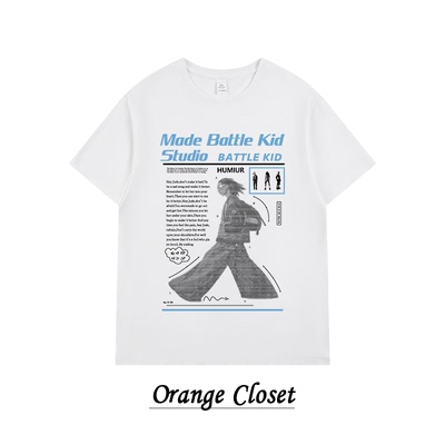 美式小众宽松百搭印花纯棉短袖