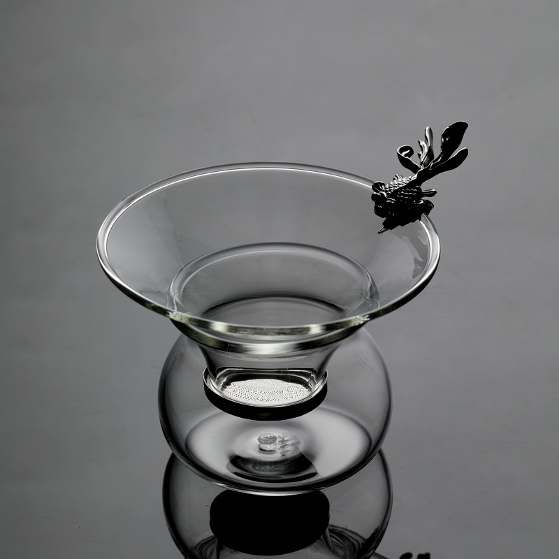 台湾禾器茶漏玻璃透明茶滤网茶叶隔滤网茶过滤器茶具配件创意茶海