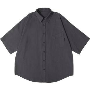 爱斯坦服务员工作服全棉廓形衬衣餐饮咖啡厅火锅饭店员工潮牌衬衫