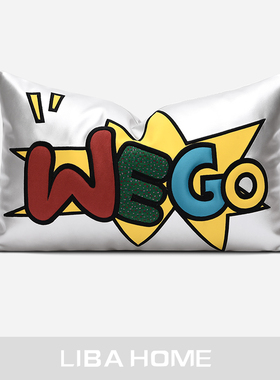 北欧现代新中式轻奢高级沙发样板间灰色字母沙发抱枕靠枕床头靠垫