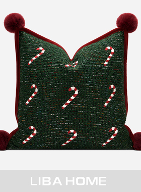 高级圣诞节氛感抱枕沙发客厅圣诞节装饰礼物绿色毛绒床头靠垫靠枕