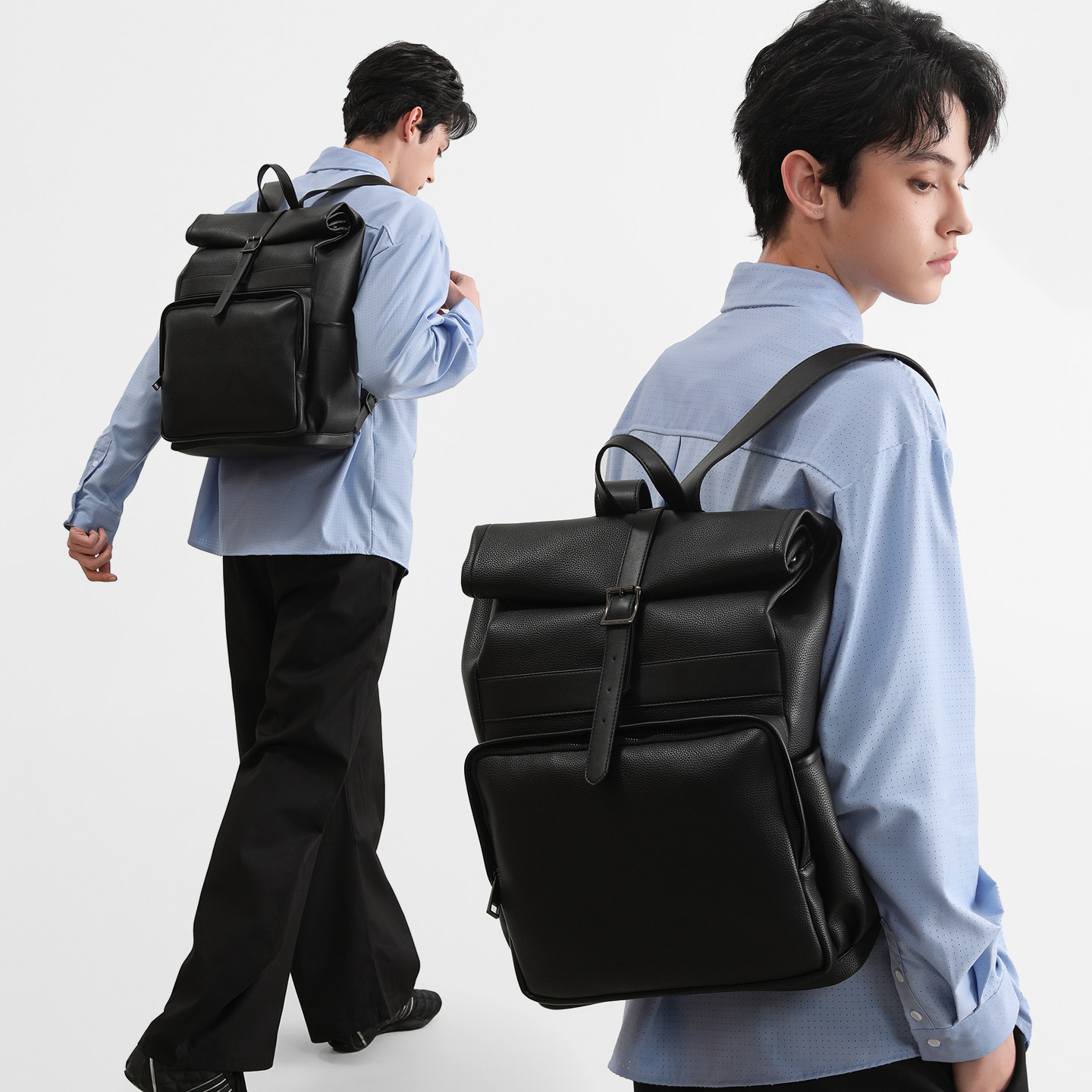 男士轻奢双肩包通勤背包电脑包