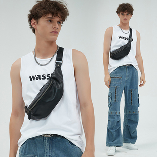 NESBIT 皮质胸包男潮2025新款休闲轻便外出运动包背包斜挎包小包