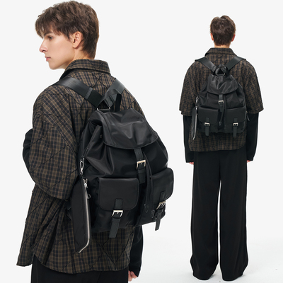 小众设计双肩包多口袋通勤背包