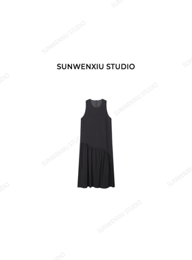 swx studio 黑色美学 长期主义衣橱b备高品质无袖拼接连衣裙531B