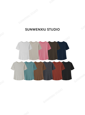 swx studio 专机tee  进店b拍四季小众设计感纯色修身短袖408A026