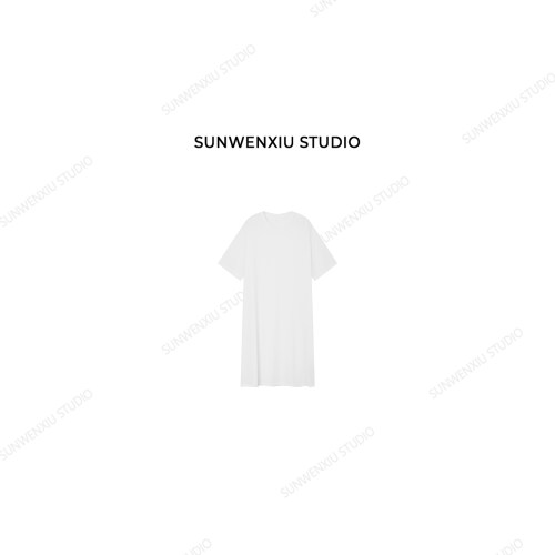 swx studio 大素白T 透感叠穿松弛慵懒中长款休闲大版型T恤546C