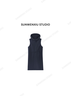swx studio 酷女孩 100%棉帅气工装风夏季藏肉不挑人连帽长裙463C