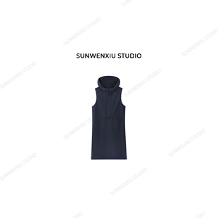 swx studio 酷女孩 棉帅气工装风夏季藏肉不挑人连帽长裙463C