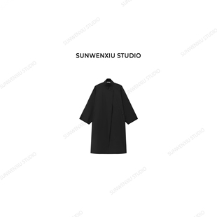 纸片风衣 含金量极高设计师系列黑色风衣262A studio swx