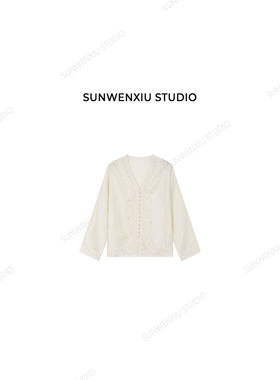swx studio 蕾丝邂逅 法式精致感气质轻奢莱赛尔蝙蝠袖衬衫311C