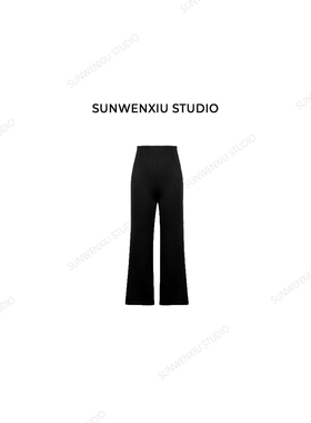 swx studio 满分裤 四面弹高弹高腰黑色微喇九分小瘦裤
