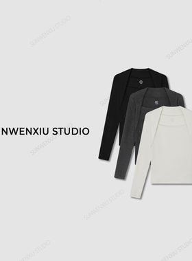 swx studio纯欲buff“300g高克重柔软保暖纯色修身正肩打底