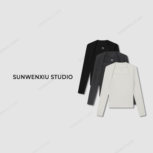 swx studio纯欲buff“300g高克重柔软保暖纯色修身正肩打底