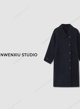 swx studio“新年大衣”新年战袍气质小翻领侧扣冬季羊毛大衣