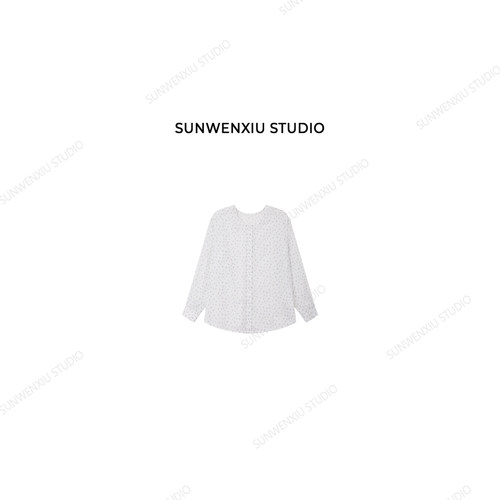swx studio 小紫花 韩系清新减龄俏皮感前后两穿碎花小衫327B