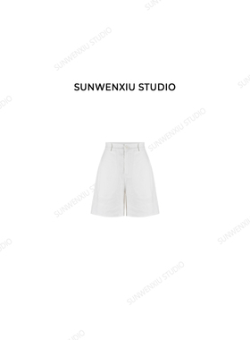 swx studio 复活款夏日b备 100%亚麻高品质极简松紧腰五分裤241B