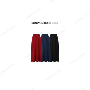 简约好搭配透气舒适直筒松紧腰半身裙2236B 沙滩半裙 swx studio