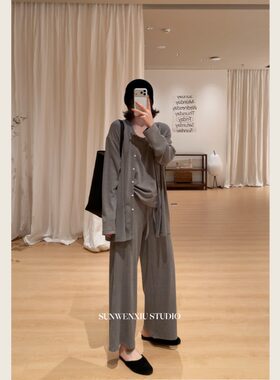 swx studio 舒芙蕾套装 早秋松弛感简约高弹舒适三件套709C会起球