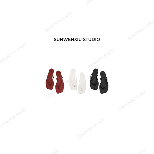 swx studio  人字拖  人手一双夏日百搭极简方头夹脚拖鞋068