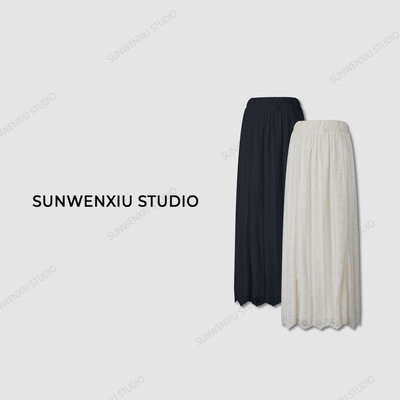 swx studio6店 “蕾丝裙”高腰显瘦秋冬蕾丝百搭半身裙气质复古蕾