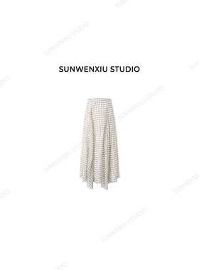 swx studio 腰果花 春夏复古棕色调不规则印花半裙2262B