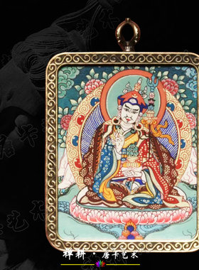 吊坠随身微唐矿料布本手绘