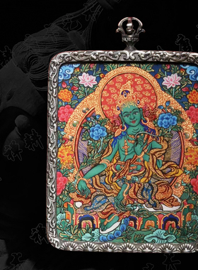 随身手绘吊坠男女银壳布本