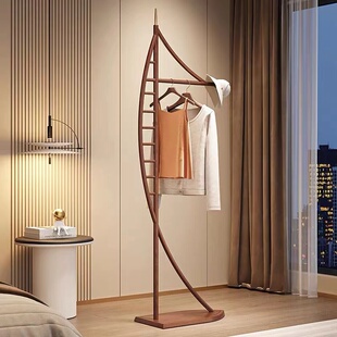 高端实木落地挂衣架卧室客厅现代创意衣服衣帽架办公室立式挂衣架