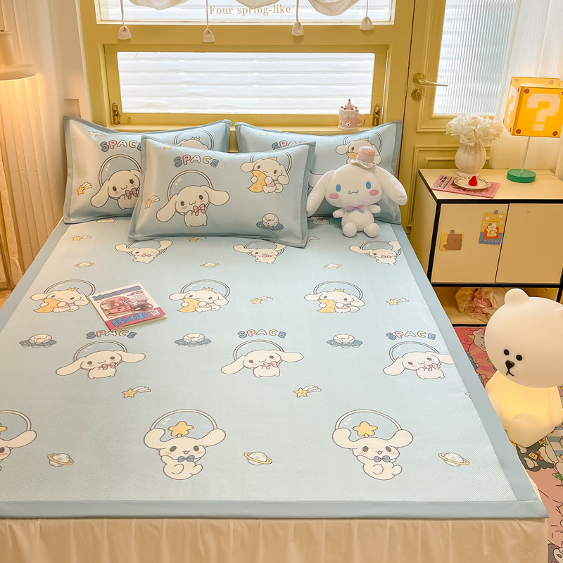 2024 새로운 유형 A  SANRIO 로터리 메쉬 시리즈 디지털 인쇄 얼음 등나무 매트 침대 시트 침대 매트