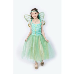 万圣节粉、绿花仙子儿童服装装扮服舞会派对表演（送头饰翅膀）