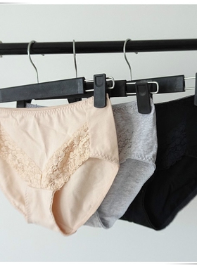 华姿伊专柜3P58206精棉蕾丝女士三角裤96%棉舒适抗菌女内裤底裤薄