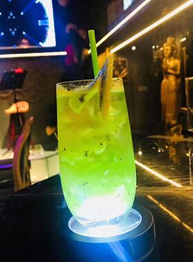 LED发光杯垫 酒吧灯垫 鸡尾酒底座发光调酒底座灯 酒杯垫发光灯座