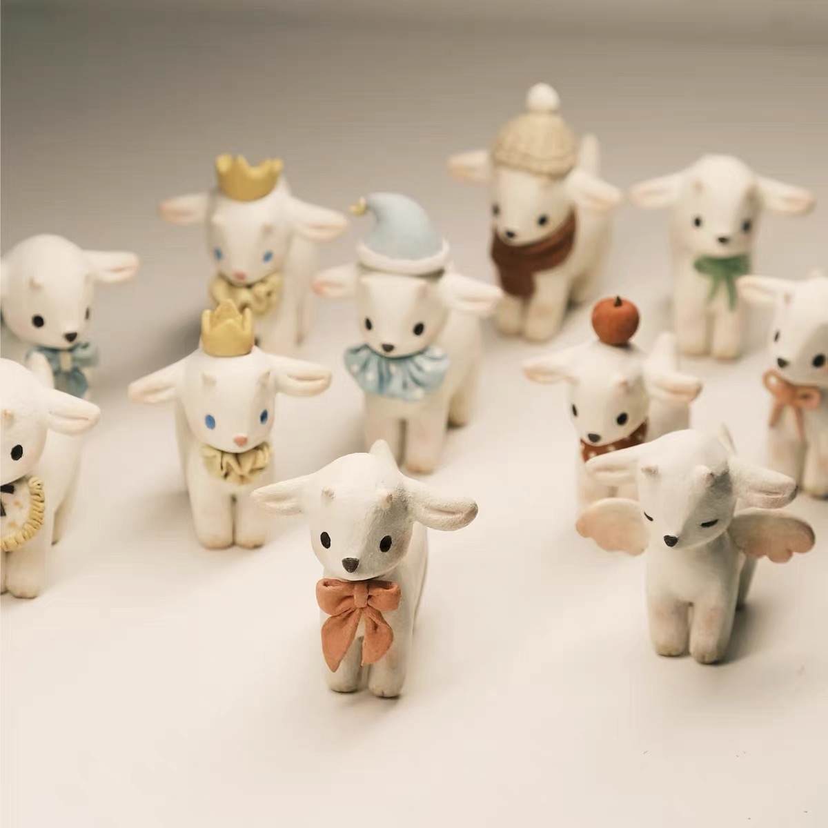 “治愈咩”石塑粘土 可爱手作小羊摆件手办 可站立