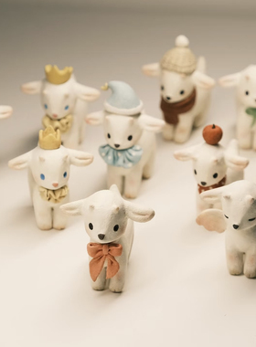 “治愈咩” 石塑粘土手作小羊摆件手办 可站立