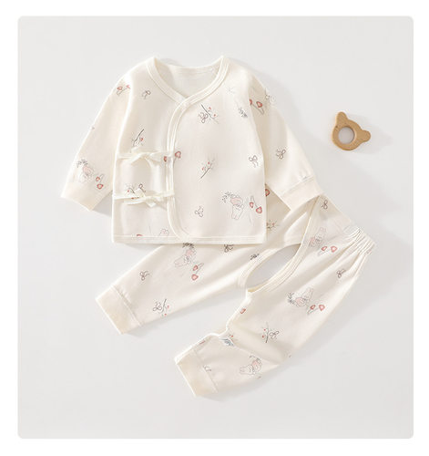 0-6月婴儿衣服棉春秋内衣套装两件套分体宝宝秋衣裤初生儿和尚服