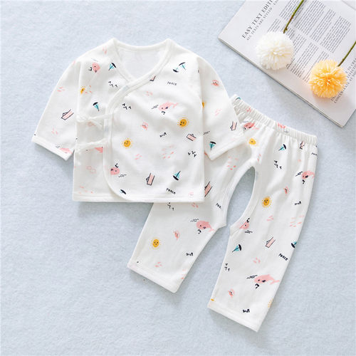 斜襟分体棉四季开档0-6和服系带