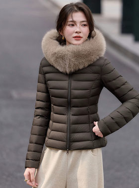 2026冬季可拆卸大毛领羽绒服轻薄修身显瘦90白鸭绒外套女 ZQ2626