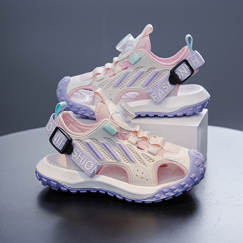 CEO  ABC女童包头凉鞋2025夏季新款儿童运动鞋旋转扣小女孩沙滩鞋