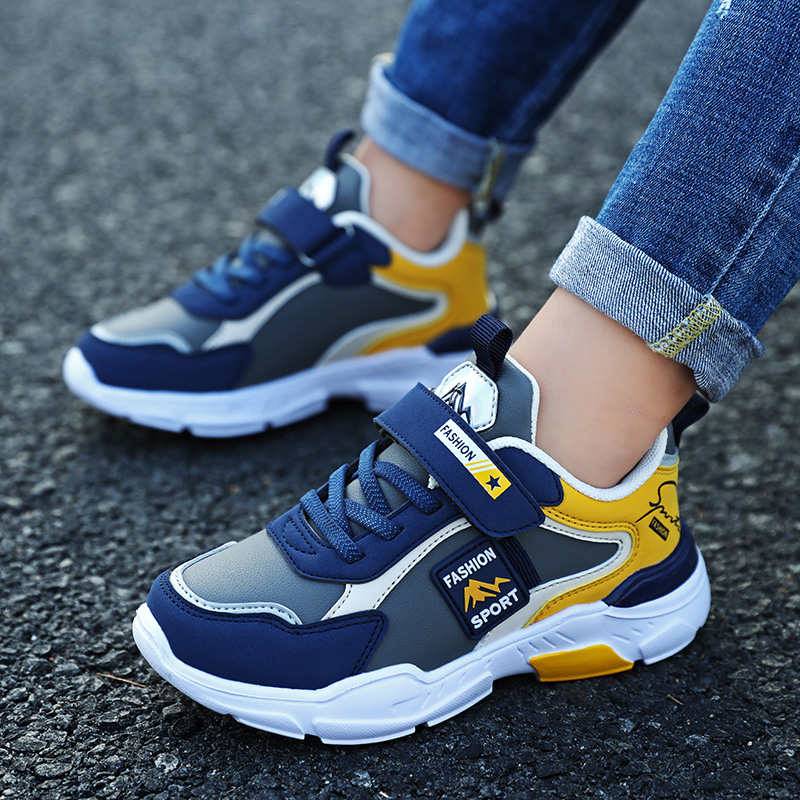 CEO  ABC专柜男童鞋春季新款皮面防水儿童运动鞋软底中大童跑步鞋