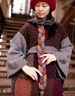 羁绊~纯手工针织款彩色辫子羊毛个性围巾