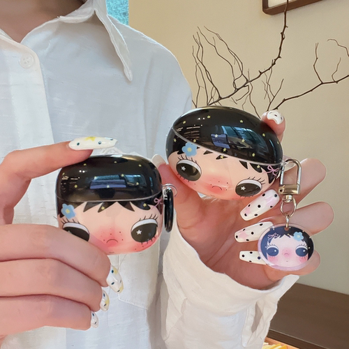 ins可爱卡通女孩涂鸦适用于华为freeclip2保护套Freebudsse耳机壳freebuds耳夹clip二代se2无线se3蓝牙